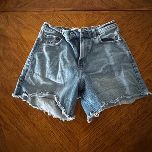 Abercrombie & Fitch Light Blue Distressed Denim Shorts